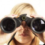 Looking through binoculars